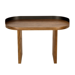 Euler Japandi Writing Desk Solid Walnut Veneer Top with Matte Black Gallery Rail