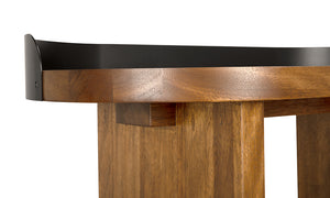 Euler Japandi Writing Desk Solid Walnut Veneer Top with Matte Black Gallery Rail