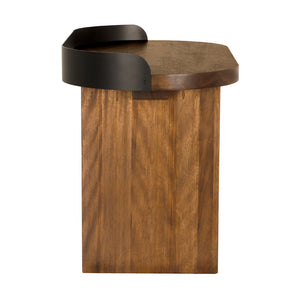 Euler Japandi Writing Desk Solid Walnut Veneer Top with Matte Black Gallery Rail