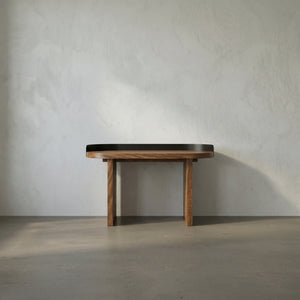 Euler Japandi Writing Desk Solid Walnut Veneer Top with Matte Black Gallery Rail
