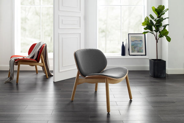 Greenington Danica Mid-century Bamboo Lounge Chair Woven Fabric Seat Eco Friendly Living Room Wheat-Grey GDL0001WHG