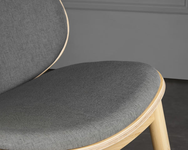 Greenington Danica Mid-century Bamboo Lounge Chair Woven Fabric Seat Eco Friendly Living Room Wheat-Grey GDL0001WHG