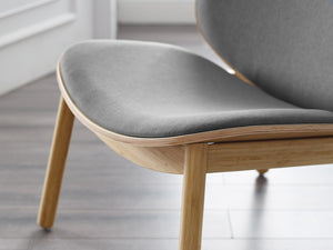 Greenington Danica Mid-century Bamboo Lounge Chair Woven Fabric Seat Eco Friendly Living Room Wheat-Grey GDL0001WHG