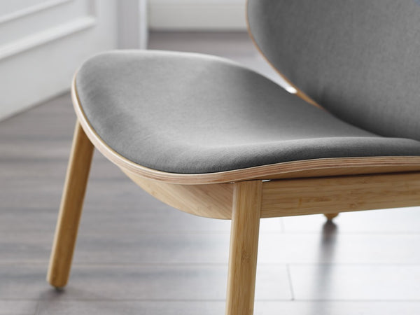 Greenington Danica Mid-century Bamboo Lounge Chair Woven Fabric Seat Eco Friendly Living Room Wheat-Grey GDL0001WHG