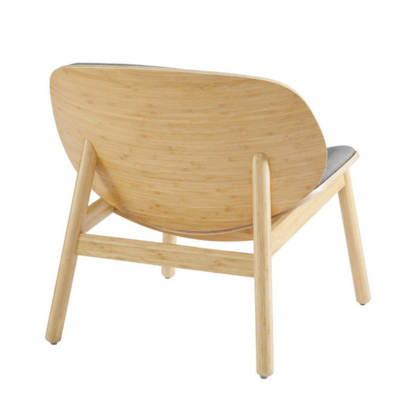 Greenington Danica Mid-century Bamboo Lounge Chair Woven Fabric Seat Eco Friendly Living Room Wheat-Grey GDL0001WHG