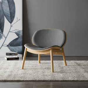 Greenington Danica Mid-century Bamboo Lounge Chair Woven Fabric Seat Eco Friendly Living Room Wheat-Grey GDL0001WHG