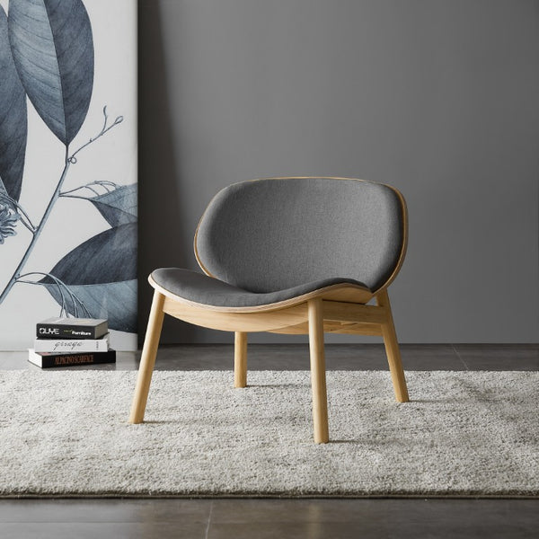 Greenington Danica Mid-century Bamboo Lounge Chair Woven Fabric Seat Eco Friendly Living Room Wheat-Grey GDL0001WHG