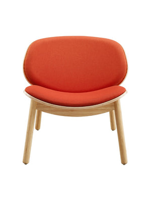 Greenington Danica Mid-century Bamboo Lounge Chair Sculptural Circular Back Sustainable Accent Seat Wheat-Red GDL0001WHR