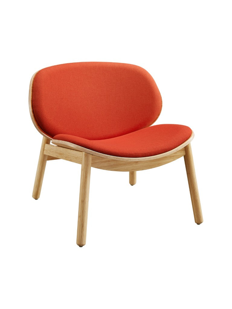 Greenington Danica Mid-century Bamboo Lounge Chair Sculptural Circular Back Sustainable Accent Seat Wheat-Red GDL0001WHR