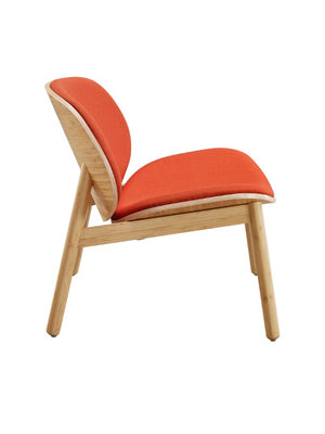Greenington Danica Mid-century Bamboo Lounge Chair Sculptural Circular Back Sustainable Accent Seat Wheat-Red GDL0001WHR