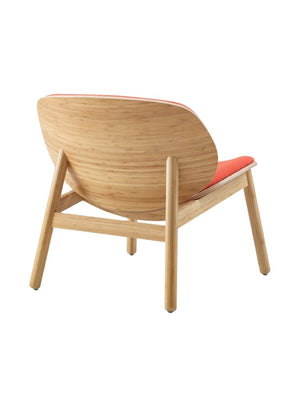 Greenington Danica Mid-century Bamboo Lounge Chair Sculptural Circular Back Sustainable Accent Seat Wheat-Red GDL0001WHR