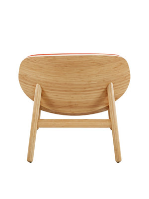 Greenington Danica Mid-century Bamboo Lounge Chair Sculptural Circular Back Sustainable Accent Seat Wheat-Red GDL0001WHR