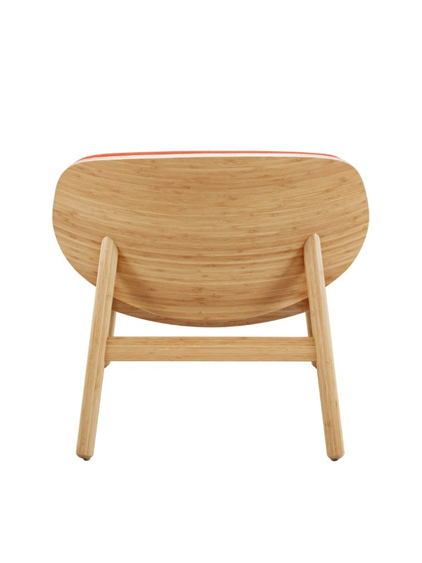 Greenington Danica Mid-century Bamboo Lounge Chair Sculptural Circular Back Sustainable Accent Seat Wheat-Red GDL0001WHR