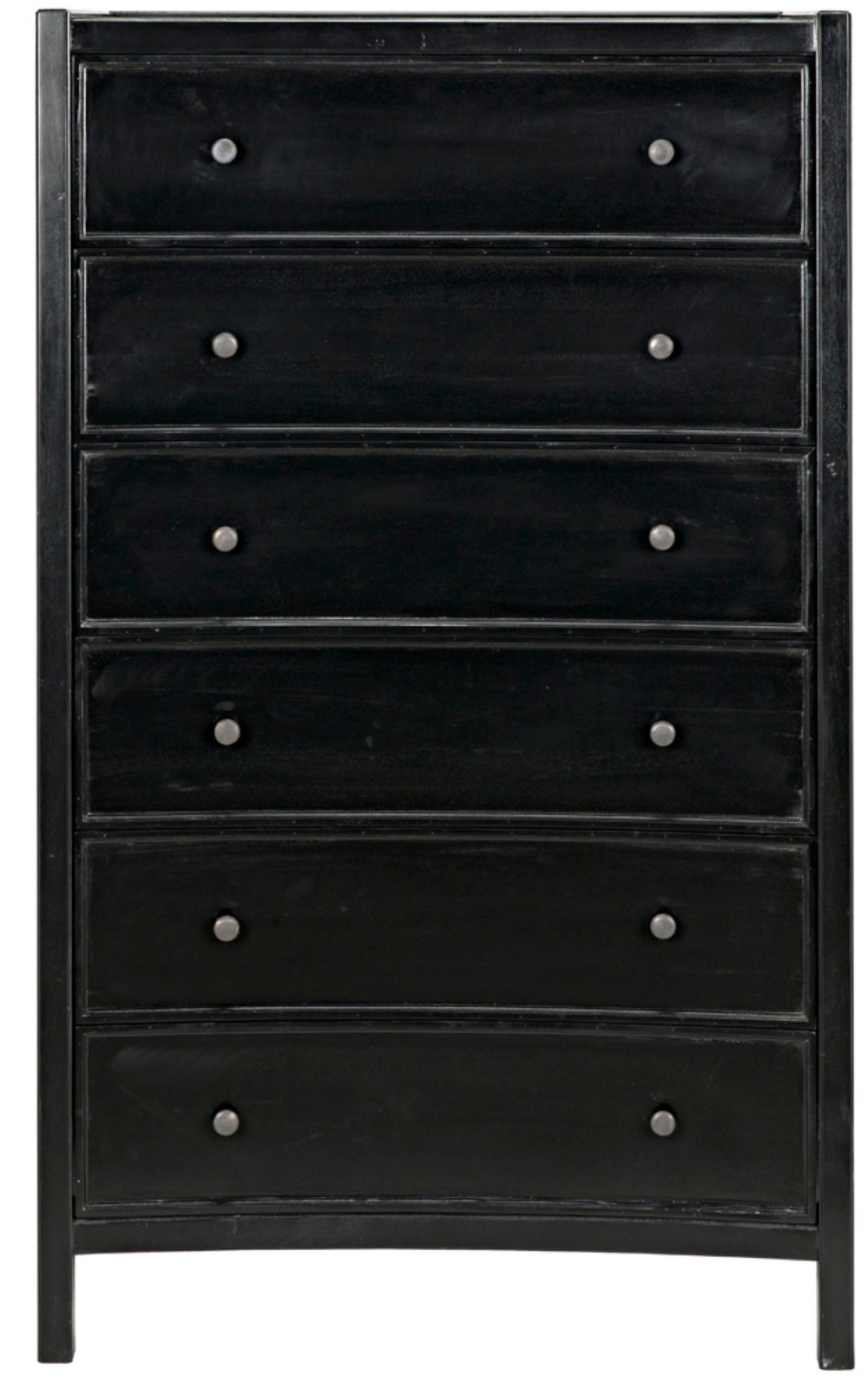 Noir Hampton Tall Boy Dresser - Elegant Mahogany with Brass Hardware for Sophisticated Bedroom Storage Hand Rubbed Black GDRE118HB