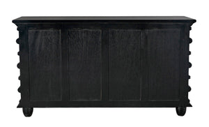 Noir Ascona Chest: Handcrafted Mahogany Storage with Timeless Black Finish & Elegant Brass Accents GDRE120HB