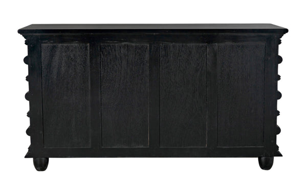 Noir Ascona Chest: Handcrafted Mahogany Storage with Timeless Black Finish & Elegant Brass Accents GDRE120HB
