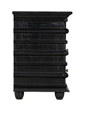 Noir Ascona Chest: Handcrafted Mahogany Storage with Timeless Black Finish & Elegant Brass Accents GDRE120HB