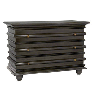Noir Ascona Small Chest - Handcrafted Mahogany Storage with Classic Charm and Elegant Brass Pulls Pale GDRE137P
