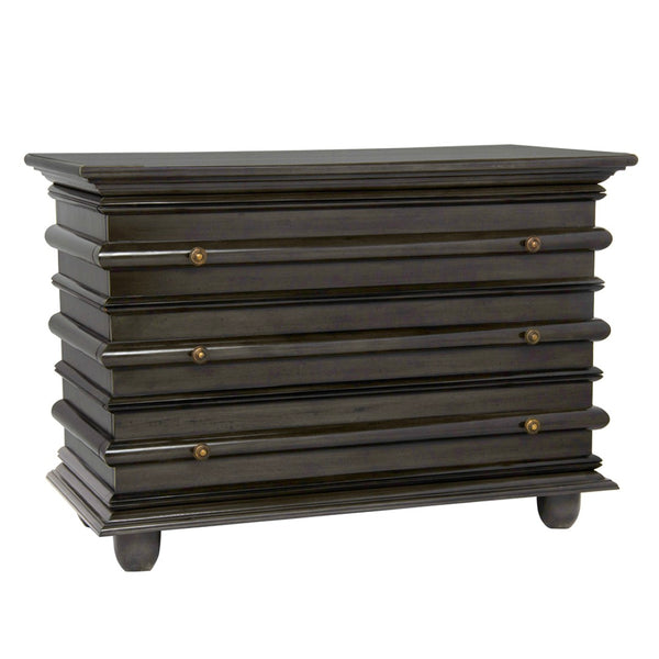 Noir Ascona Small Chest - Handcrafted Mahogany Storage with Classic Charm and Elegant Brass Pulls Pale GDRE137P