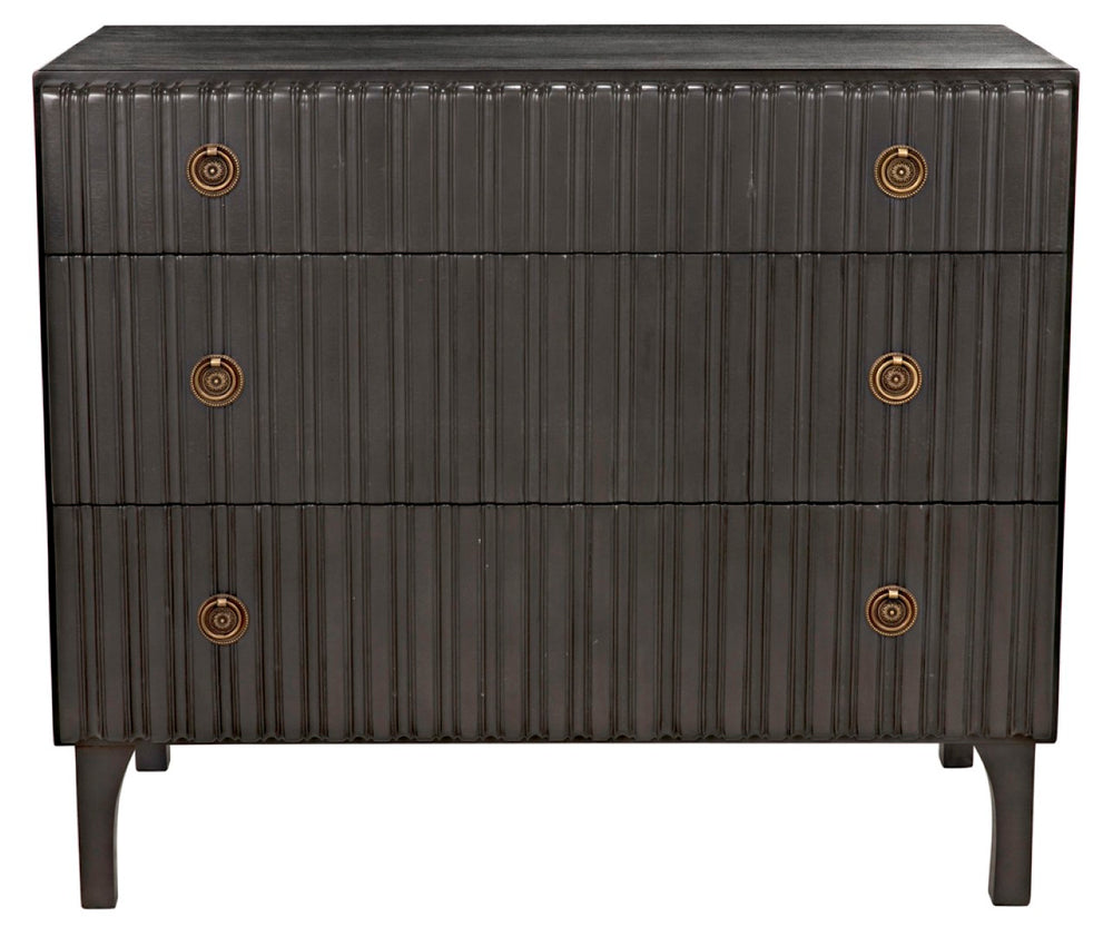 Noir Daryl Dresser: Solid Mahogany with Ribbed Design for a Contemporary Rustic Industrial Touch Pale GDRE164P
