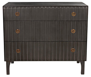 Noir Daryl Dresser: Solid Mahogany with Ribbed Design for a Contemporary Rustic Industrial Touch Pale GDRE164P