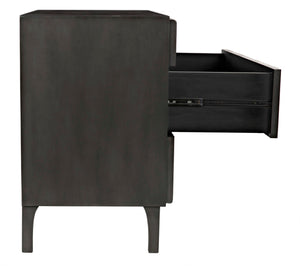 Noir Daryl Dresser: Solid Mahogany with Ribbed Design for a Contemporary Rustic Industrial Touch Pale GDRE164P
