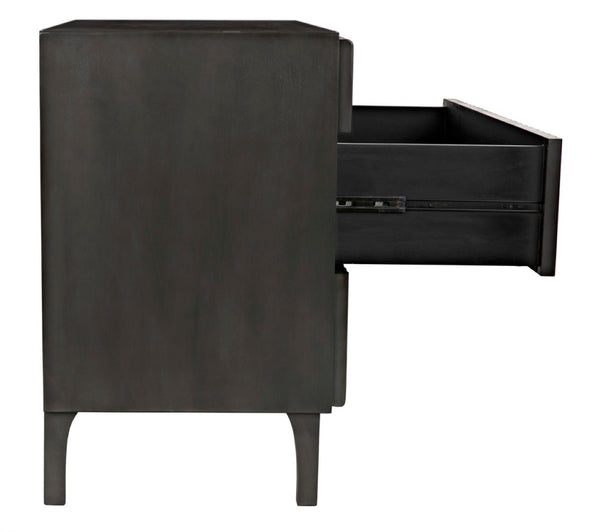 Noir Daryl Dresser: Solid Mahogany with Ribbed Design for a Contemporary Rustic Industrial Touch Pale GDRE164P
