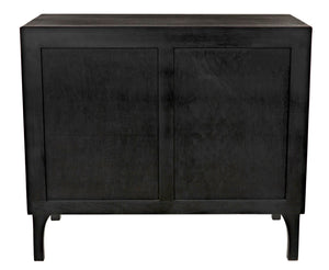 Noir Daryl Dresser: Solid Mahogany with Ribbed Design for a Contemporary Rustic Industrial Touch Pale GDRE164P