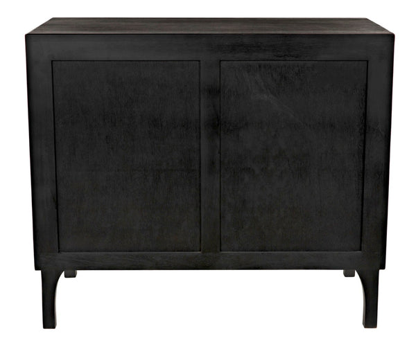 Noir Daryl Dresser: Solid Mahogany with Ribbed Design for a Contemporary Rustic Industrial Touch Pale GDRE164P