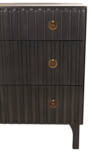 Noir Daryl Dresser: Solid Mahogany with Ribbed Design for a Contemporary Rustic Industrial Touch Pale GDRE164P