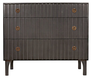 Noir Daryl Dresser: Solid Mahogany with Ribbed Design for a Contemporary Rustic Industrial Touch Pale GDRE164P