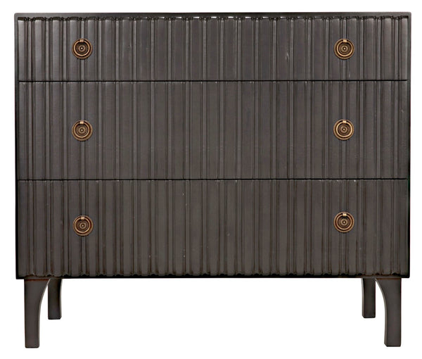 Noir Daryl Dresser: Solid Mahogany with Ribbed Design for a Contemporary Rustic Industrial Touch Pale GDRE164P