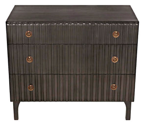 Noir Daryl Dresser: Solid Mahogany with Ribbed Design for a Contemporary Rustic Industrial Touch Pale GDRE164P