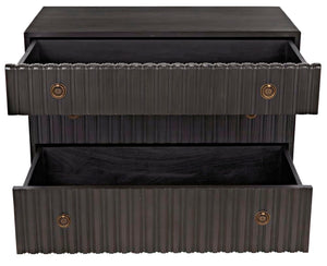 Noir Daryl Dresser: Solid Mahogany with Ribbed Design for a Contemporary Rustic Industrial Touch Pale GDRE164P