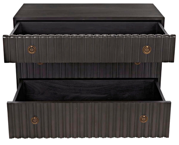 Noir Daryl Dresser: Solid Mahogany with Ribbed Design for a Contemporary Rustic Industrial Touch Pale GDRE164P