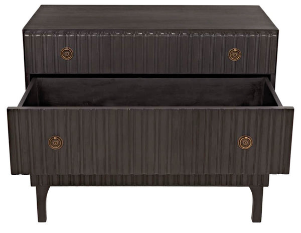 Noir Daryl Dresser: Solid Mahogany with Ribbed Design for a Contemporary Rustic Industrial Touch Pale GDRE164P