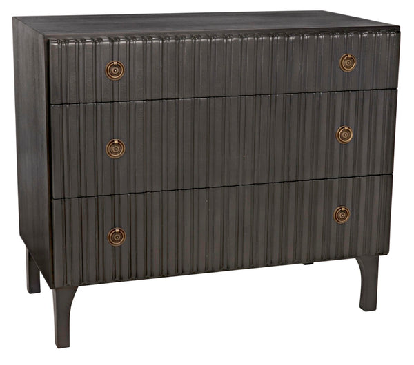 Noir Daryl Dresser: Solid Mahogany with Ribbed Design for a Contemporary Rustic Industrial Touch Pale GDRE164P