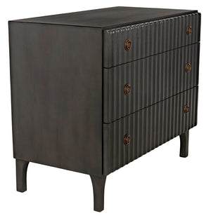 Noir Daryl Dresser: Solid Mahogany with Ribbed Design for a Contemporary Rustic Industrial Touch Pale GDRE164P
