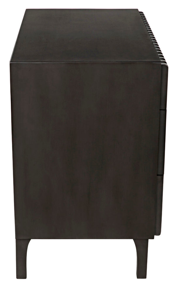 Noir Daryl Dresser: Solid Mahogany with Ribbed Design for a Contemporary Rustic Industrial Touch Pale GDRE164P