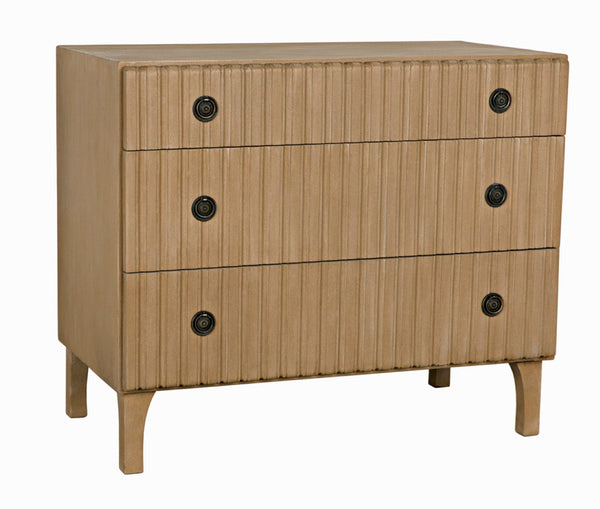 Noir Daryl Dresser: Solid Mahogany with Ribbed Design for a Contemporary Rustic Industrial Touch Weathered GDRE164WEA