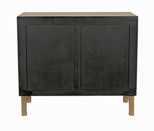 Noir Daryl Dresser: Solid Mahogany with Ribbed Design for a Contemporary Rustic Industrial Touch Weathered GDRE164WEA