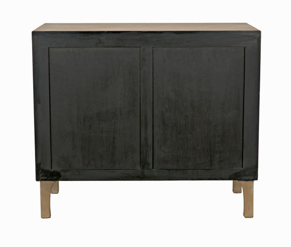 Noir Daryl Dresser: Solid Mahogany with Ribbed Design for a Contemporary Rustic Industrial Touch Weathered GDRE164WEA