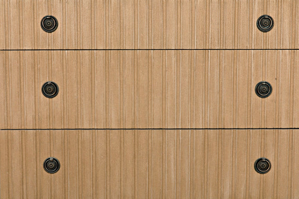 Noir Daryl Dresser: Solid Mahogany with Ribbed Design for a Contemporary Rustic Industrial Touch Weathered GDRE164WEA