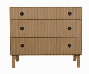 Noir Daryl Dresser: Solid Mahogany with Ribbed Design for a Contemporary Rustic Industrial Touch Weathered GDRE164WEA