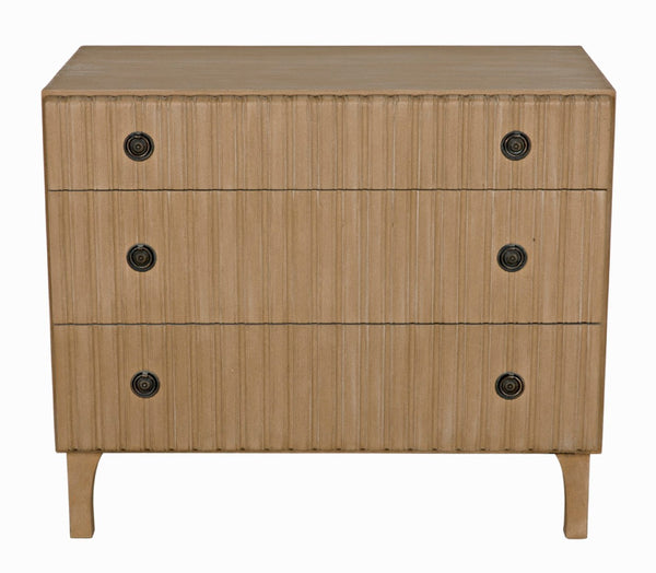 Noir Daryl Dresser: Solid Mahogany with Ribbed Design for a Contemporary Rustic Industrial Touch Weathered GDRE164WEA