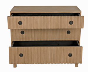 Noir Daryl Dresser: Solid Mahogany with Ribbed Design for a Contemporary Rustic Industrial Touch Weathered GDRE164WEA