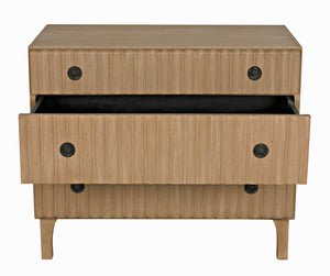 Noir Daryl Dresser: Solid Mahogany with Ribbed Design for a Contemporary Rustic Industrial Touch Weathered GDRE164WEA
