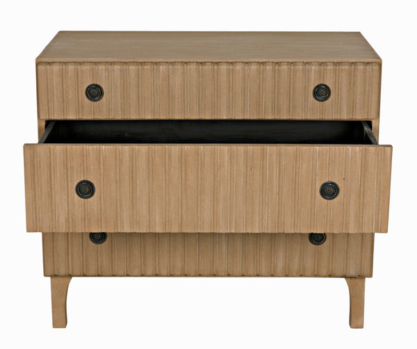 Noir Daryl Dresser: Solid Mahogany with Ribbed Design for a Contemporary Rustic Industrial Touch Weathered GDRE164WEA