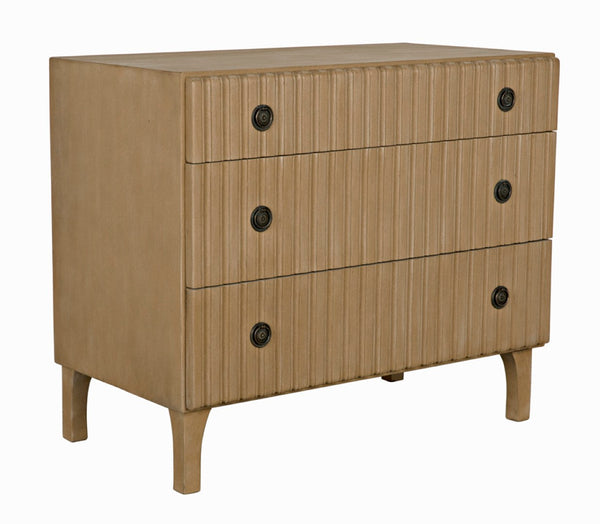 Noir Daryl Dresser: Solid Mahogany with Ribbed Design for a Contemporary Rustic Industrial Touch Weathered GDRE164WEA