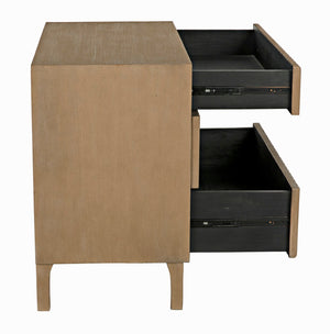 Noir Daryl Dresser: Solid Mahogany with Ribbed Design for a Contemporary Rustic Industrial Touch Weathered GDRE164WEA